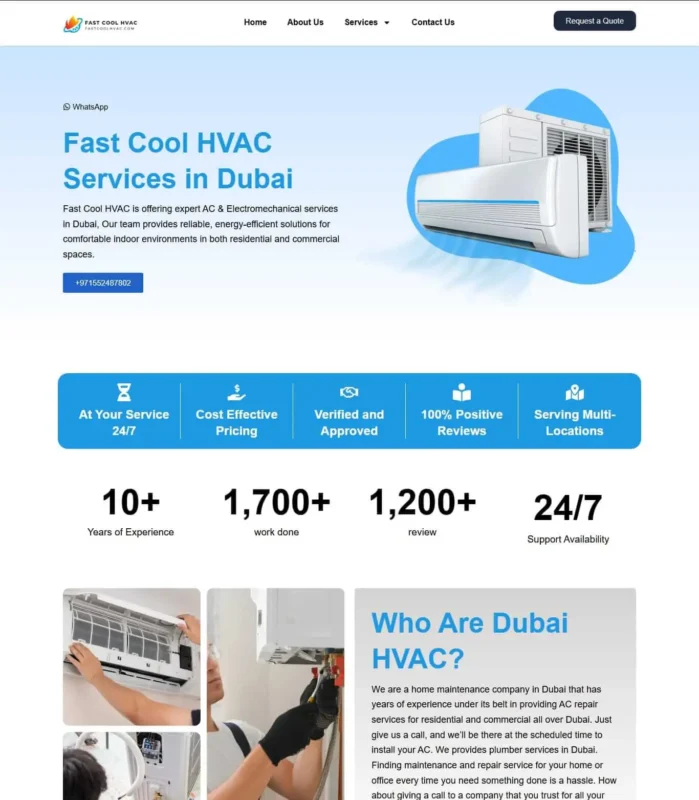 Fast Cool HVAC Services – Web Design & Branding